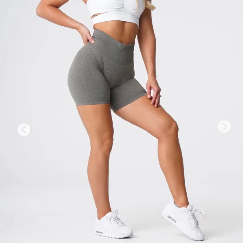 NVGTN Khaki green pro seamless shorts.